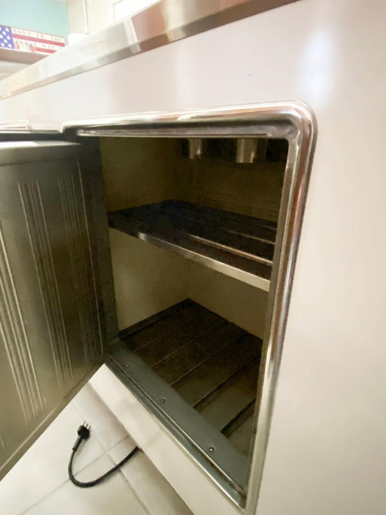 Image 1 of Willy Rizzo Uitzonderlijke en Zeldzame Bar Van Willy Rizzo Leer En Roestvrij Staal