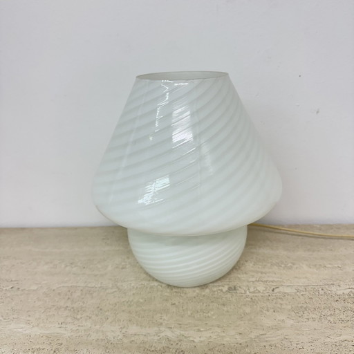 Vintage Murano glazen paddestoel tafellamp Swirl, 1970S