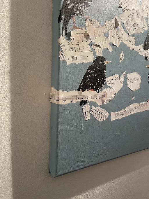 Schilderij van Spreeuwen