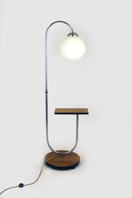 Gerestaureerde Art Deco Bauhaus vloerlamp van Jindrich Halabala, 1940S