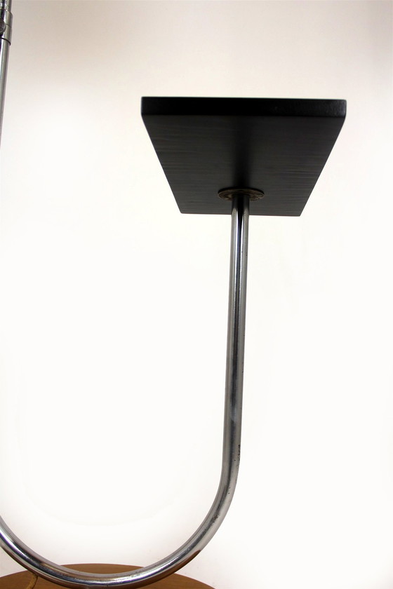 Image 1 of Gerestaureerde Art Deco Bauhaus vloerlamp van Jindrich Halabala, 1940S