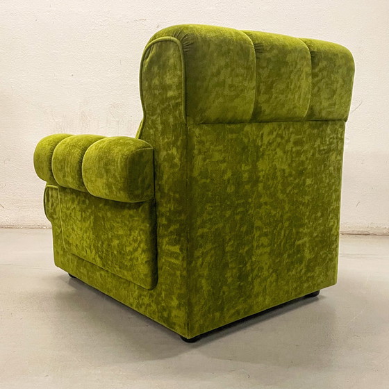 Image 1 of Groene Modulaire Elementenbank - Mid Century Modern - 70S