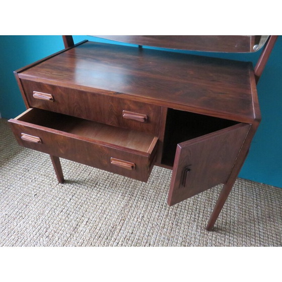 Image 1 of Kaptafel met kruk, vintage rozenhout, Denemarken 1960