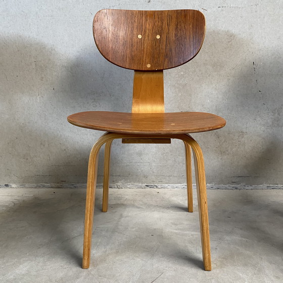 Image 1 of 4 x Pastoe SB02 eetkamerstoelen Cees Braakman 1950