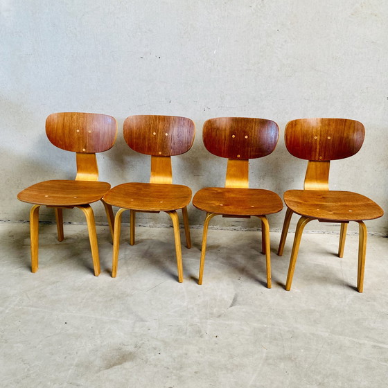 Image 1 of 4 x Pastoe SB02 eetkamerstoelen Cees Braakman 1950