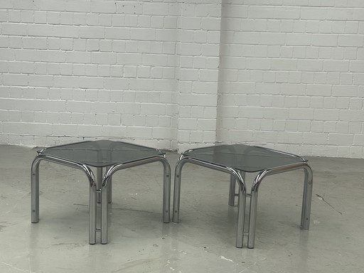 2x Space Age Chroom tafel