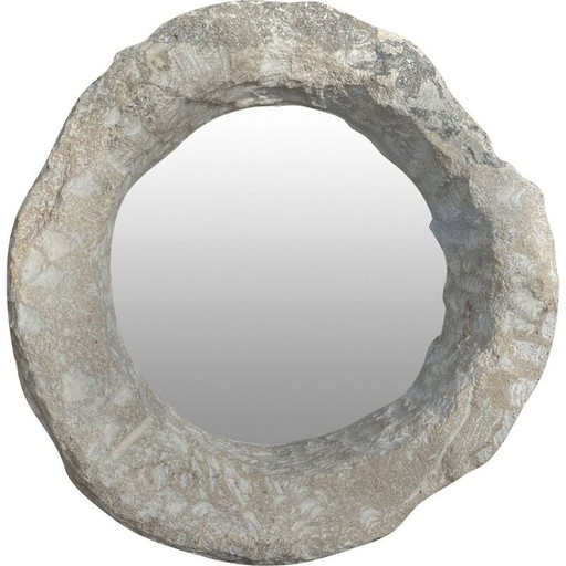 Vintage monoxyl stenen spiegel