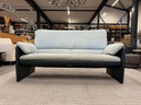 Leolux Catalpa 2,5 Zits bank blauw leer Alcantara 