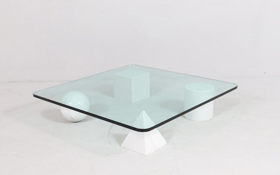 Image 1 of  Salontafel van Carrara Marmer van Massimo en Lella Vignelli voor Casigliani, Model: 'Metafora', Italië, jaren 1980