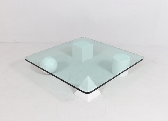 Image 1 of  Salontafel van Carrara Marmer van Massimo en Lella Vignelli voor Casigliani, Model: 'Metafora', Italië, jaren 1980