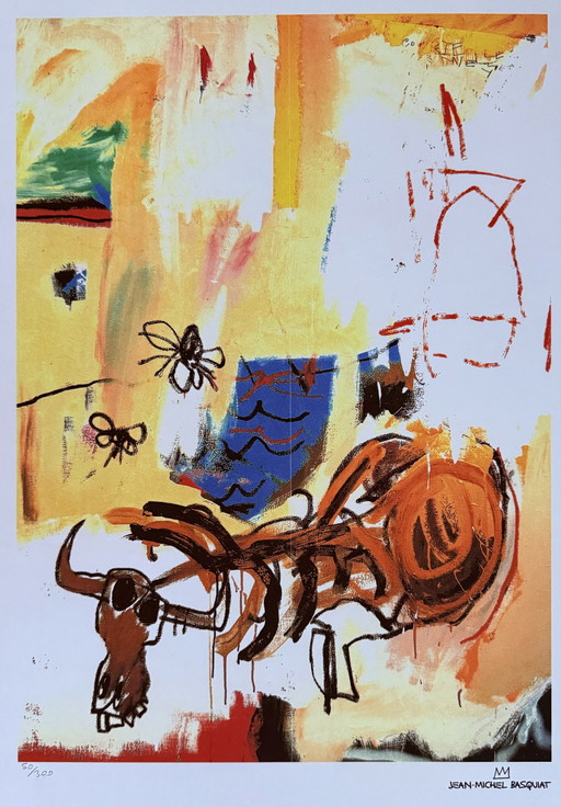 Jean-Michel Basquiat: Lithografie, Genummerd 50/300. 