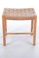 Vintage Deens Design geweven Bijzetkruk, 1960s