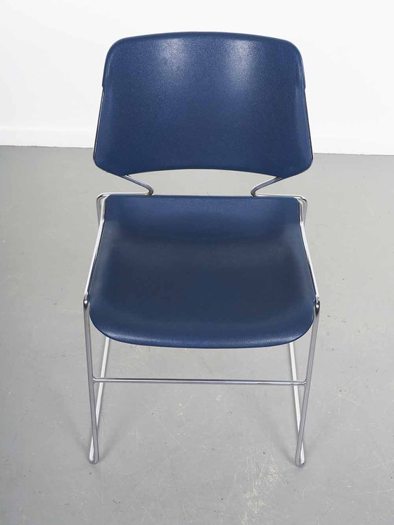 Image 1 of 6x Blauwe Matrix stoelen T. Tolleson