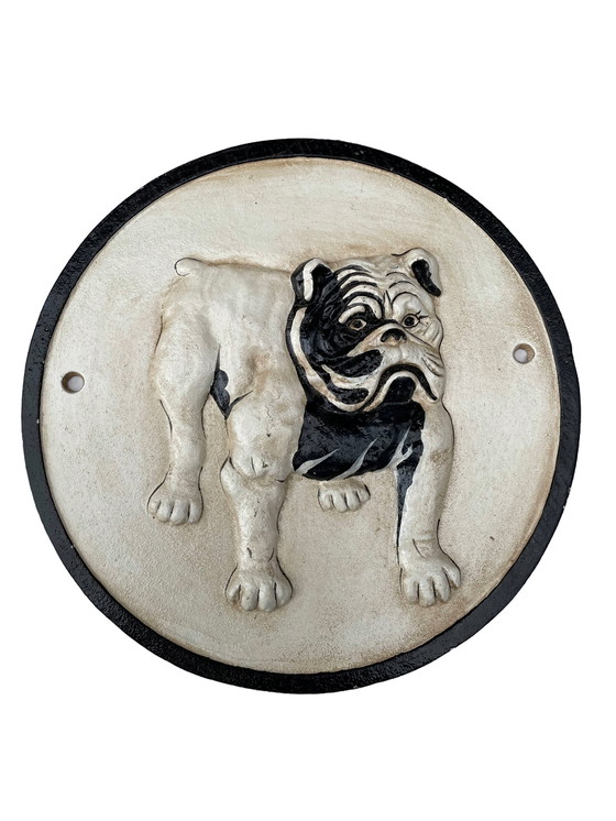 Image 1 of Vintage Gietijzeren Muurplaquette – Engelse Bulldog