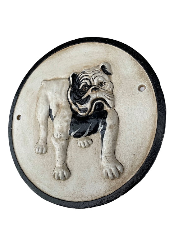 Image 1 of Vintage Gietijzeren Muurplaquette – Engelse Bulldog