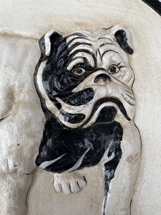 Image 1 of Vintage Gietijzeren Muurplaquette – Engelse Bulldog