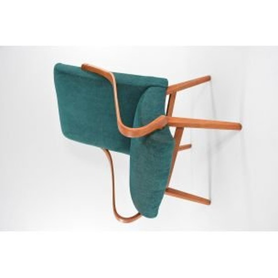 Image 1 of Vintage fauteuil groentint, Tsjecho-Slowakije 1960