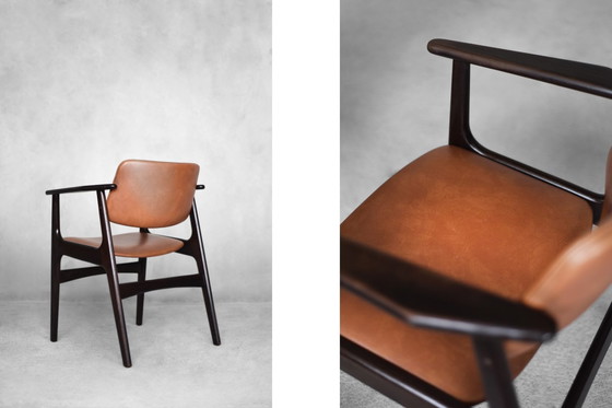 Image 1 of Vintage Mid Century Scandinavisch Moderne Mahonie bureaustoel, 1960S