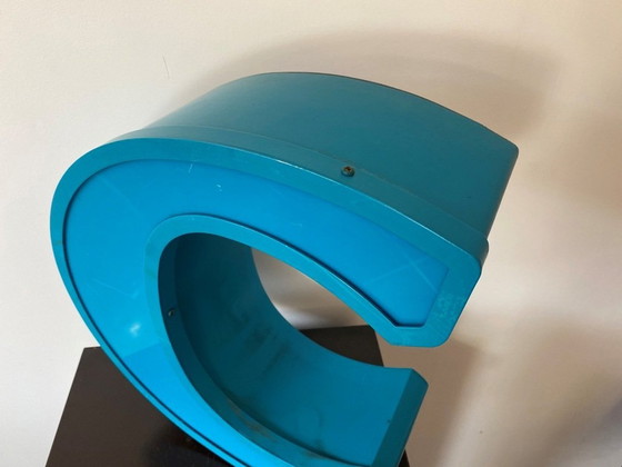 Image 1 of Letter C Bordje In Aluminium Alu En Plexiglas Plexi Vintage 1970