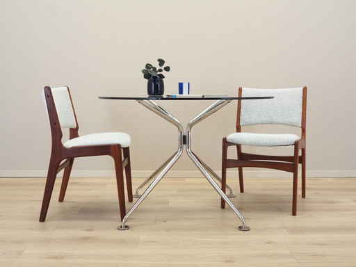 Ronde glazen tafel, Italiaans ontwerp, 1980S, Productie: Calligaris