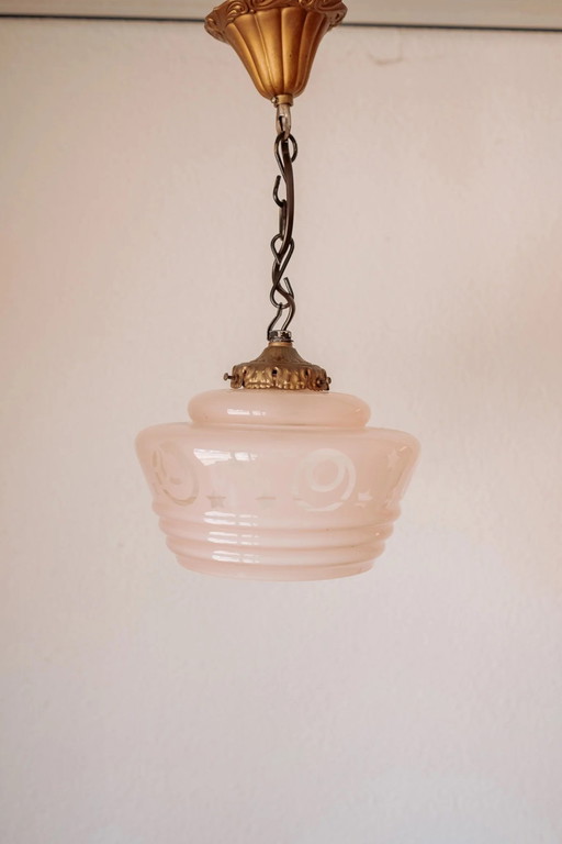 Roze Jugendstil Hanglamp Maan En Sterren