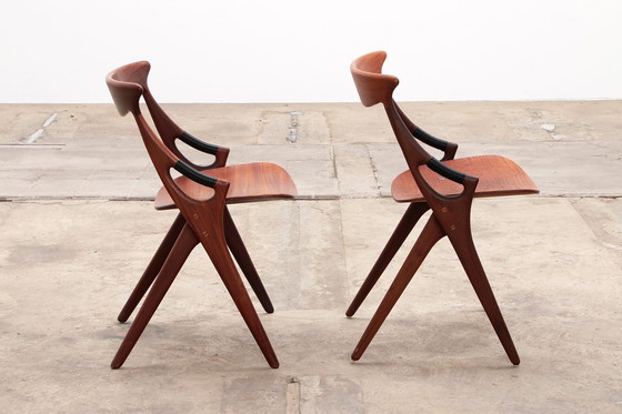 Image 1 of Arne Hovmand Olsen for Mogens Kold, 1960 8 dinning chairs model 71,