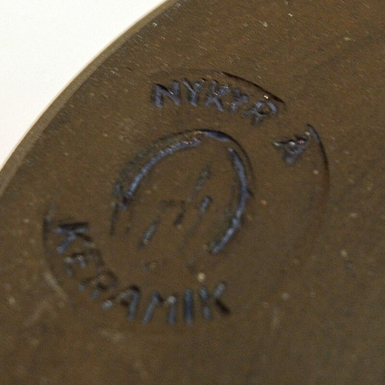 Image 1 of Paar vintage rode keramische tafellampen van Nykirka Motala Keramik, Zweden 1960