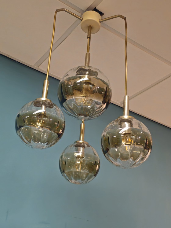 Image 1 of Vintage Cascade Glazen Bollen Lamp Hanglamp 