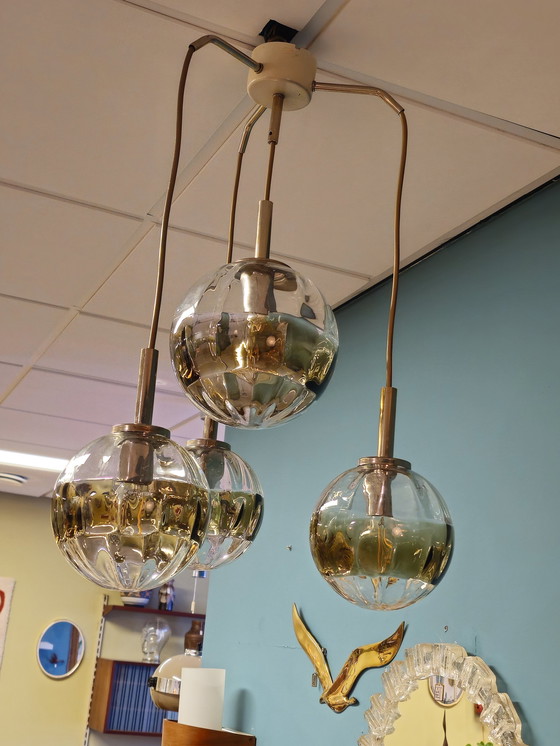 Image 1 of Vintage Cascade Glazen Bollen Lamp Hanglamp 