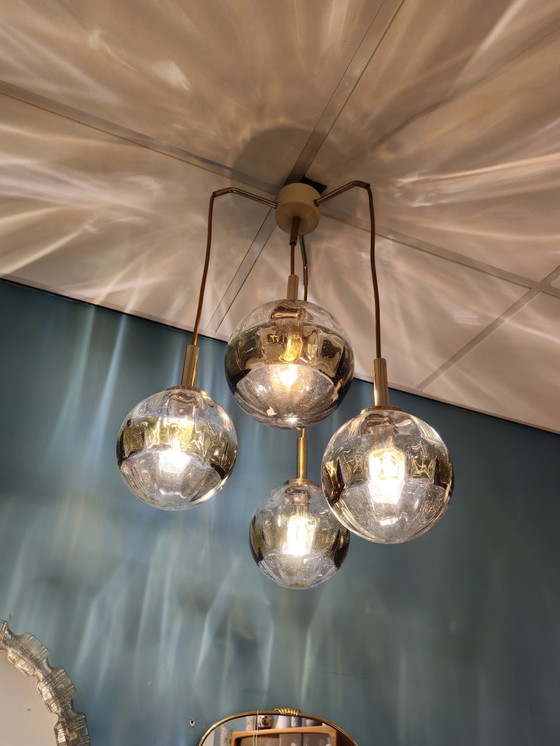 Image 1 of Vintage Cascade Glazen Bollen Lamp Hanglamp 