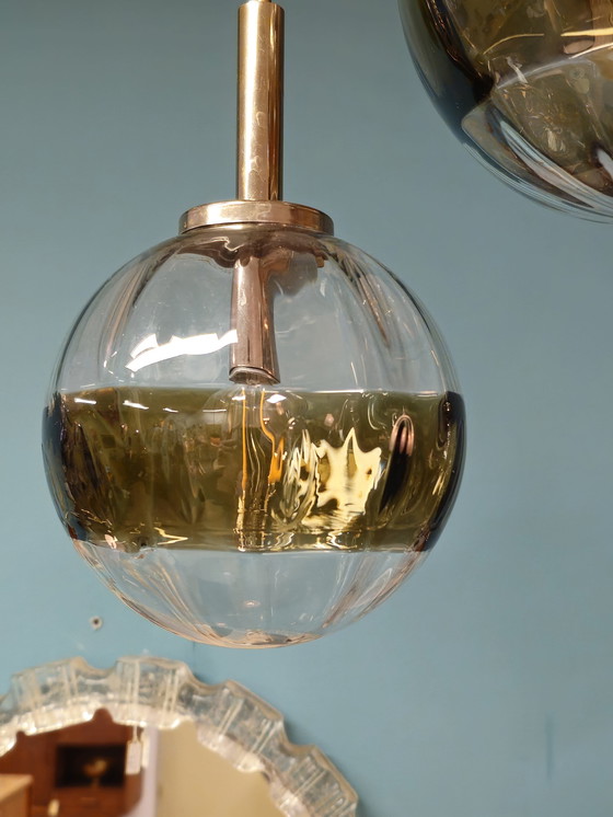 Image 1 of Vintage Cascade Glazen Bollen Lamp Hanglamp 