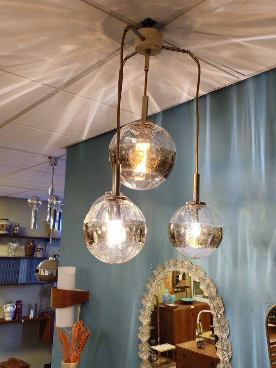 Image 1 of Vintage Cascade Glazen Bollen Lamp Hanglamp 