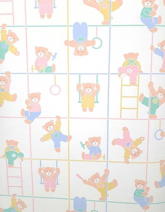 Image 1 of 12815 Lief Vintage Pastel Zoete Beertjes Kinderbehang