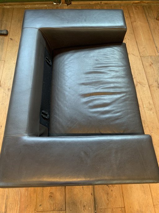 Leoluxe loveseat donker bruinleer