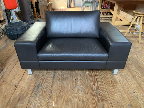 Image 1 of Leoluxe loveseat donker bruinleer