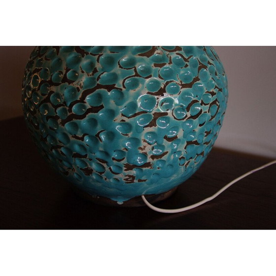 Image 1 of Vintage blauwe tafellamp van René Hénon