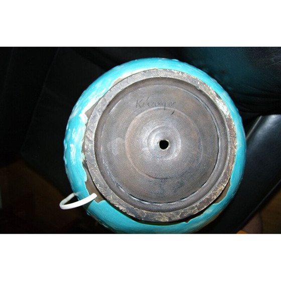 Image 1 of Vintage blauwe tafellamp van René Hénon