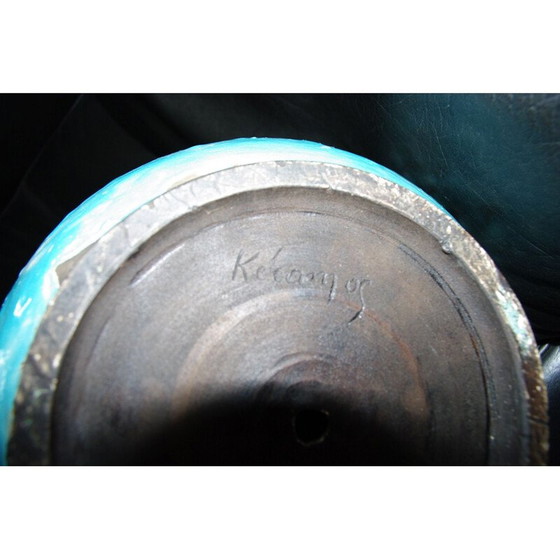 Image 1 of Vintage blauwe tafellamp van René Hénon