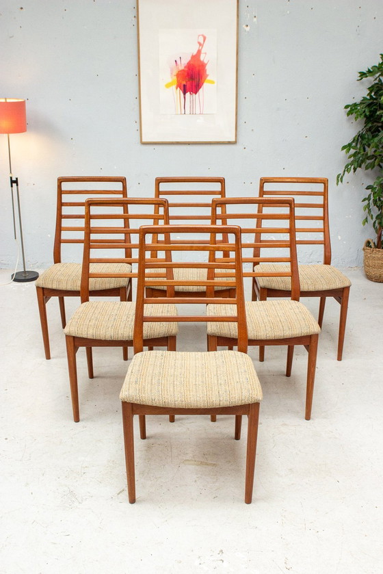 Image 1 of 6X Vintage Teakhouten Stoelen Midcentury Deens