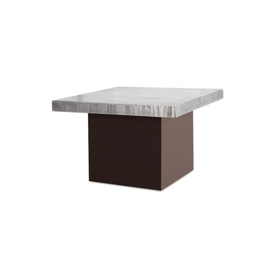 Image 1 of Vintage aluminium bijzettafel met stalen onderstel door Marc d'Haenens, 1970