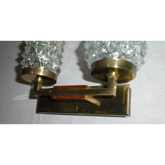 Image 1 of Paar vintage Scandinavische teakhouten wandlampen, 1970