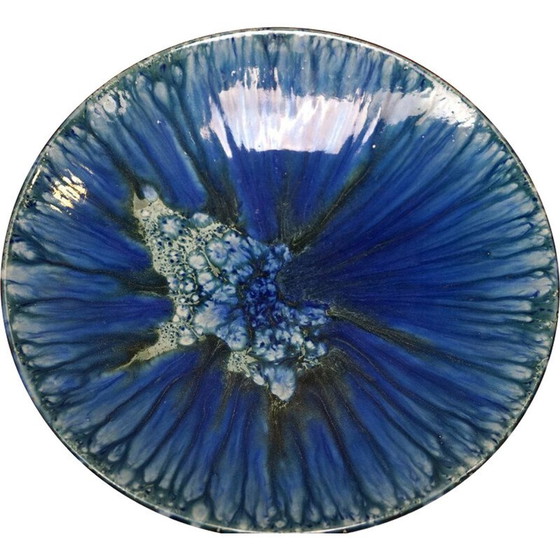 Image 1 of Vintage blauw keramiek wandbord, Duitsland 1970