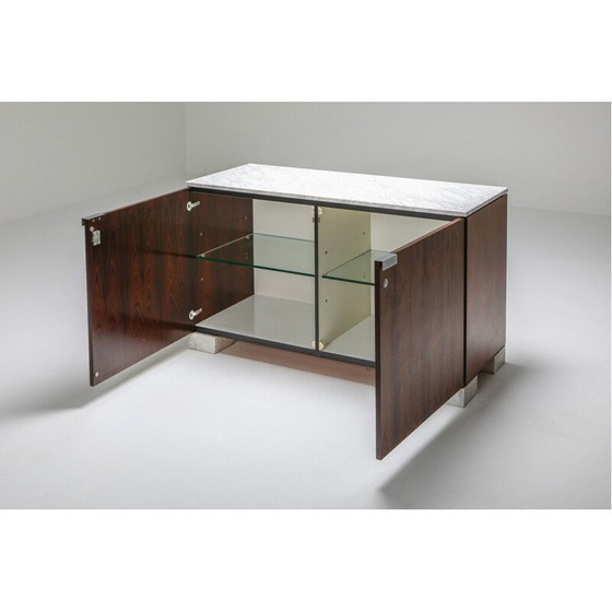 Image 1 of Vintage Carrara Marmer en Palissander kabinet van De Coene - 1960