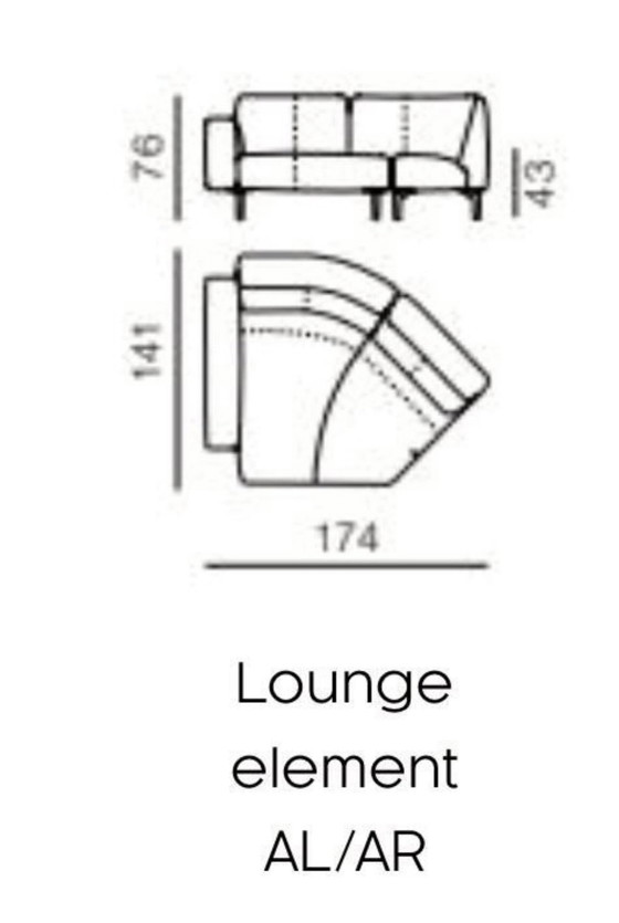 Image 1 of Leolux Pode Melloo Hoek- Loungebank Showmodel