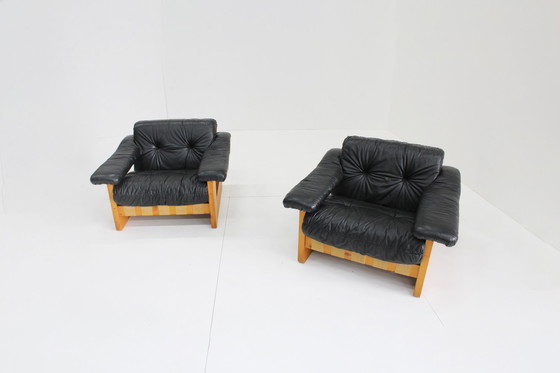 Image 1 of Set Vintage Italiaanse Design Fauteuils Poltrona Munari 1970S 