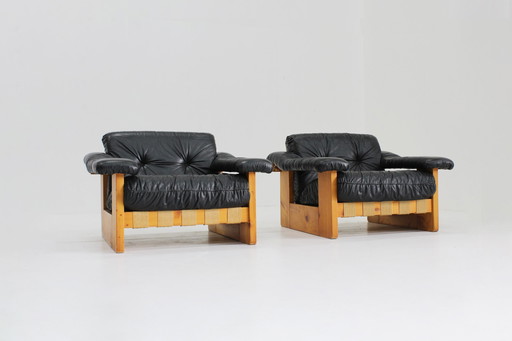 Set Vintage Italiaanse Design Fauteuils Poltrona Munari 1970S 