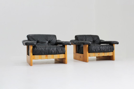 Image 1 of Set Vintage Italiaanse Design Fauteuils Poltrona Munari 1970S 