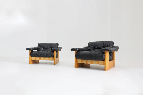 Image 1 of Set Vintage Italiaanse Design Fauteuils Poltrona Munari 1970S 