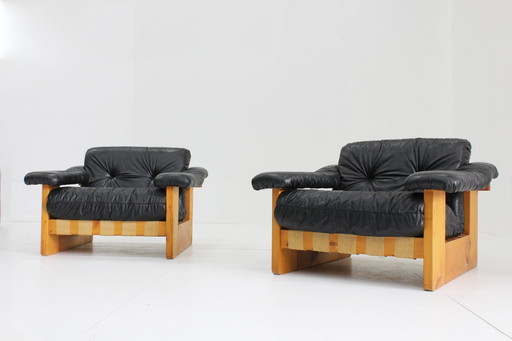 Set Vintage Italiaanse Design Fauteuils Poltrona Munari 1970S 