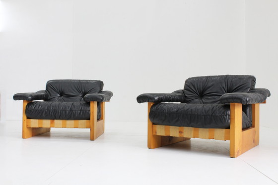 Image 1 of Set Vintage Italiaanse Design Fauteuils Poltrona Munari 1970S 